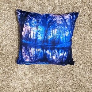 Blue Galaxy Forest Pillow